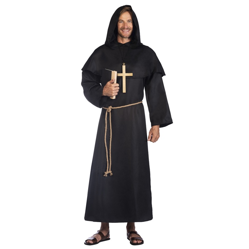 Black monk's robe for men M