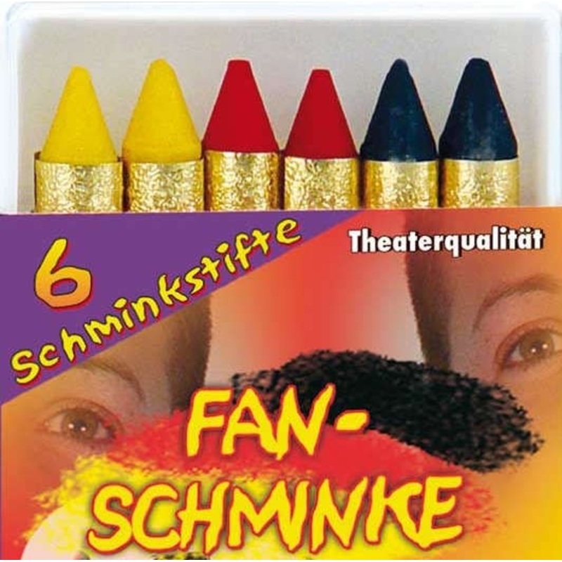 Black-red-gold fan make-up