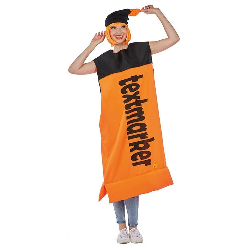 Crazy highlighter costume orange unisex S
