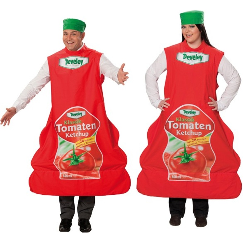 Crazy Ketchup Bottle Unisex Costume S
