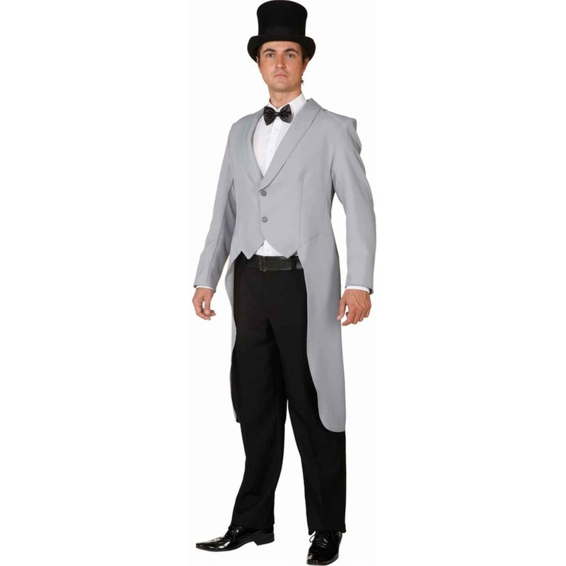 Gray noble men's tailcoat 48-50
