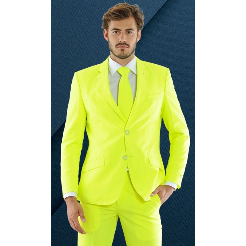 Neon yellow party men suit 48