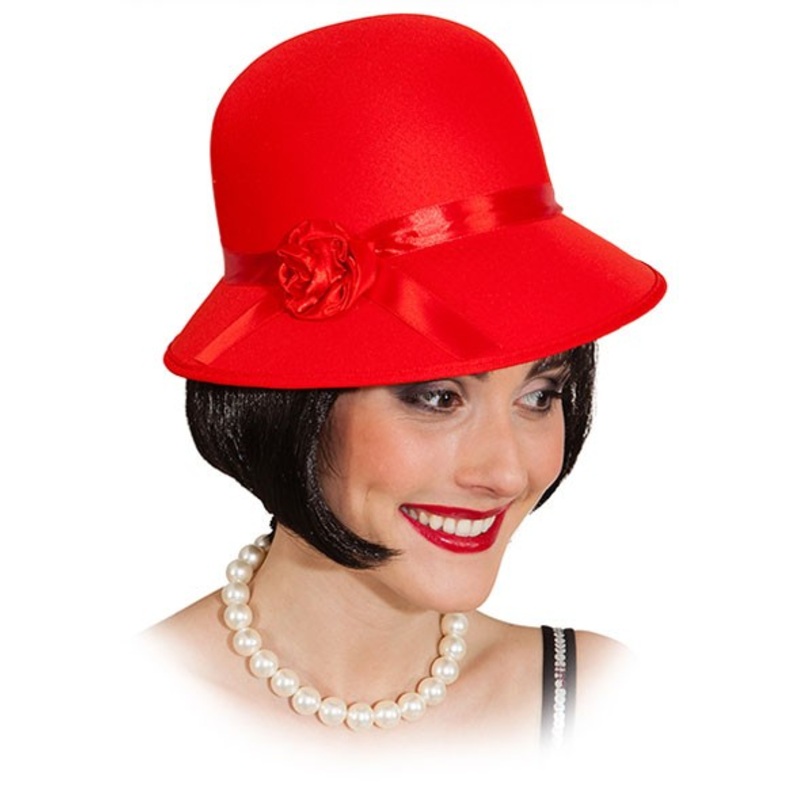 Red elegant ladies hat