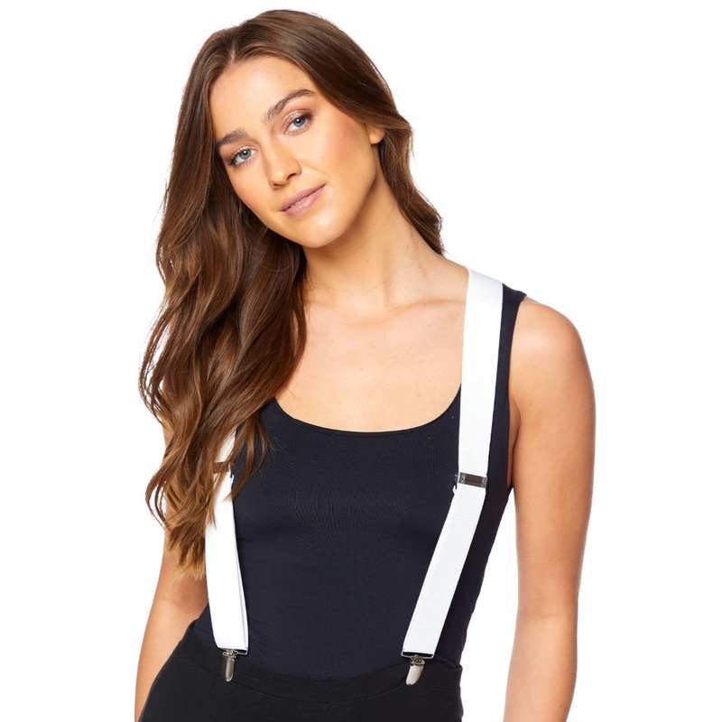 White suspenders for men