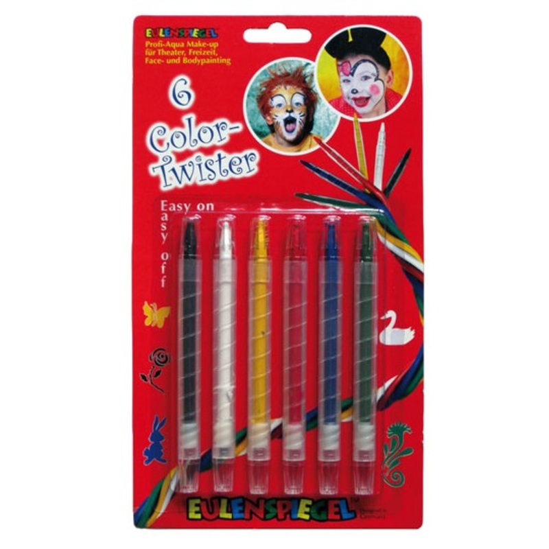 6 Color Twister Aqua Make Up pens