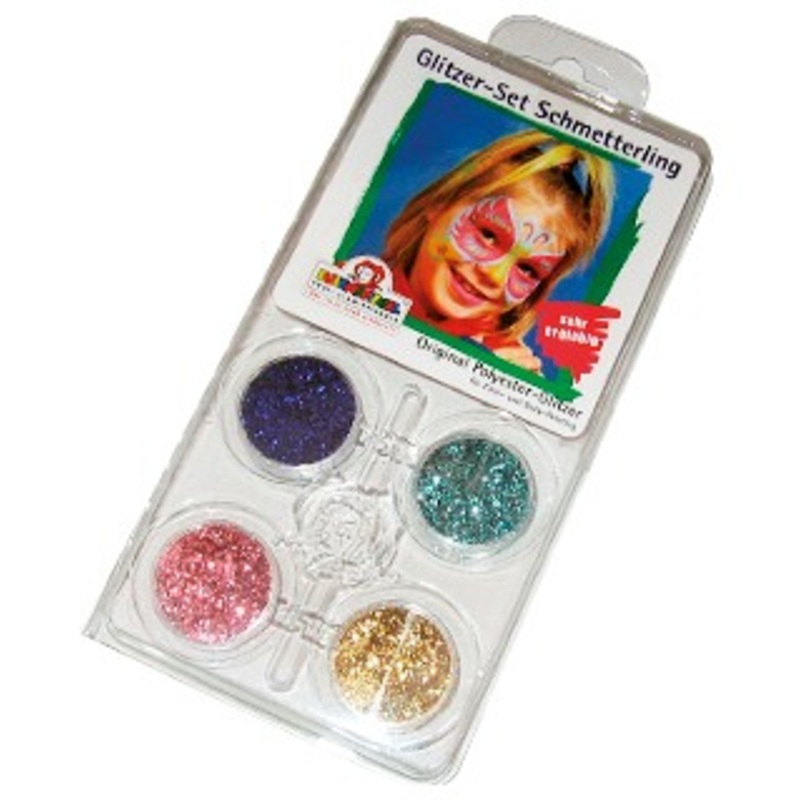 Butterfly polyester glitter set 4 x 2g