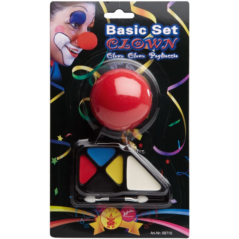 Colorful clown make up with nose
