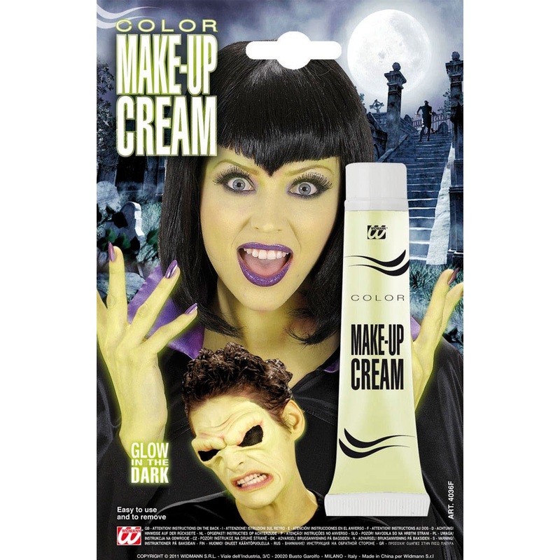 Cream make-up glowing in the dark