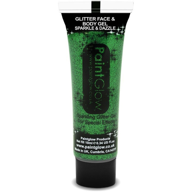 Glittering face and body gel 10ml green