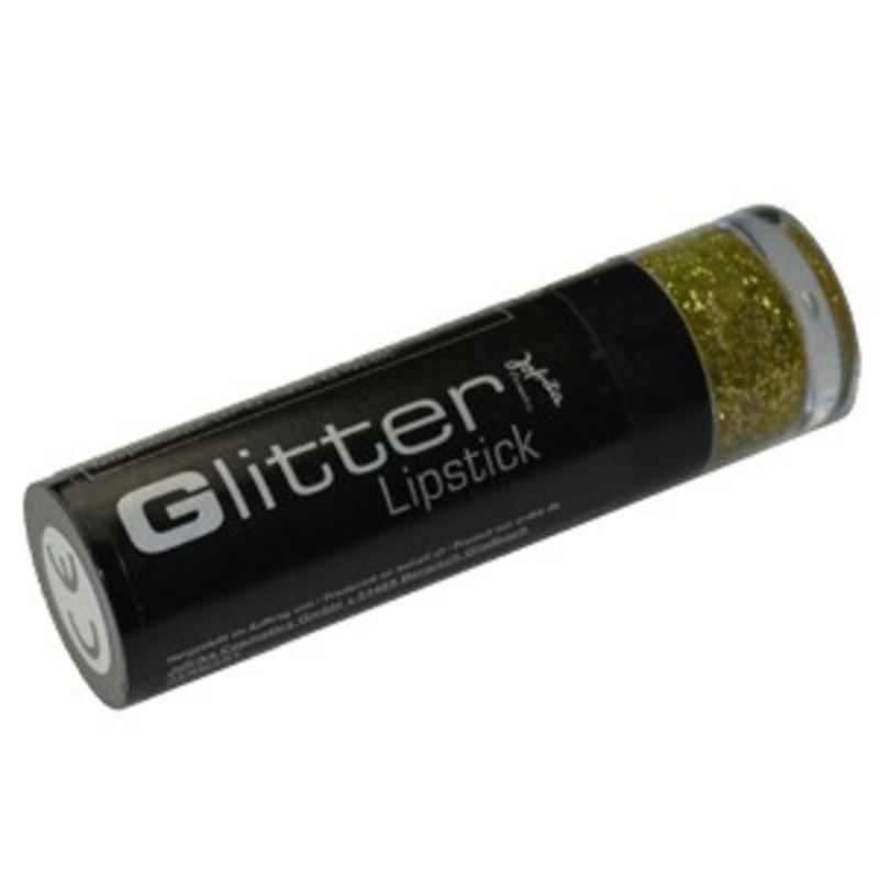 Golden glitter lipstick