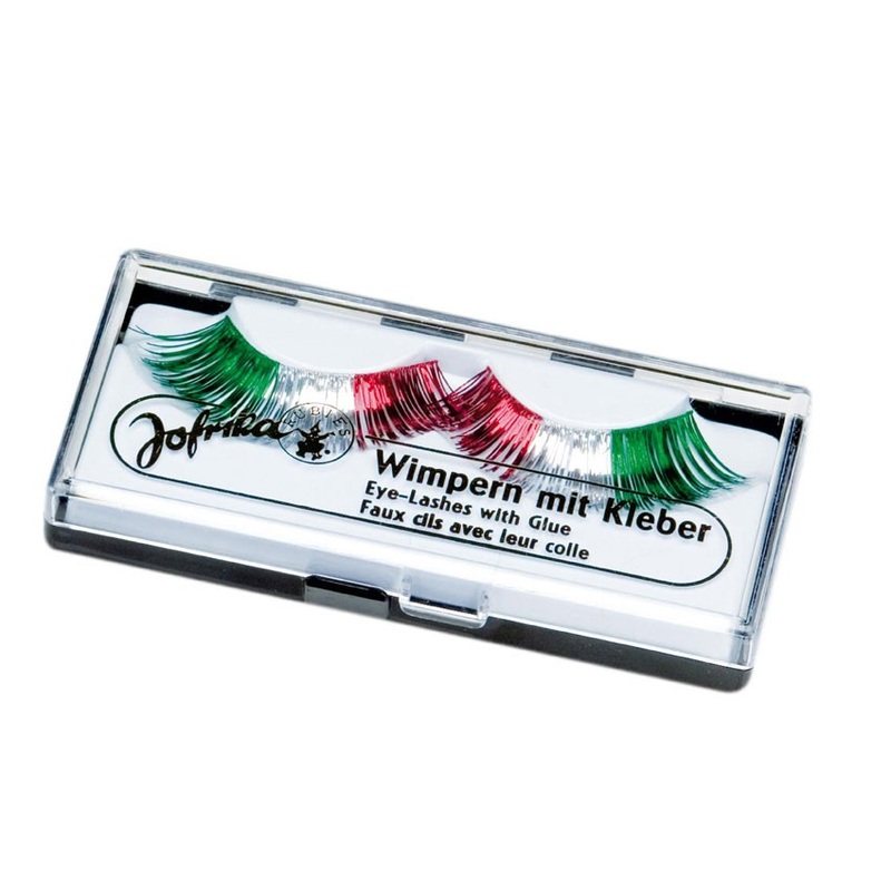 Italy Fan Eyelashes Green-White-Red