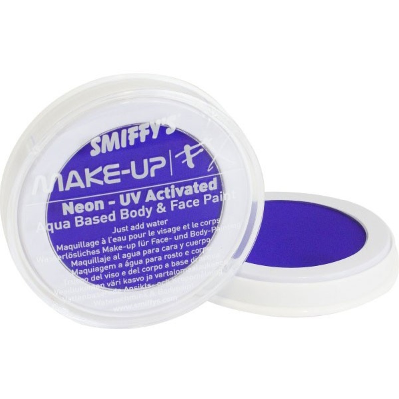 Neon blue UV face and body paint