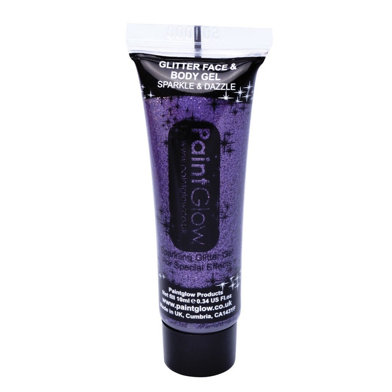 Purple glitter gel for body & face