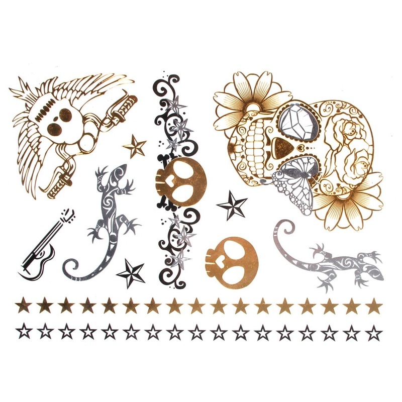 Rocker pirate metallic tattoos