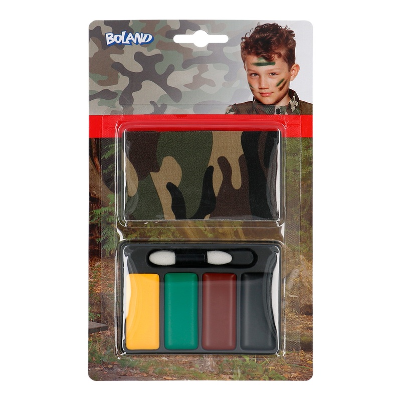 Schminkset Kleiner Soldat (Bandana, Schminkfarbe und Pinsel)