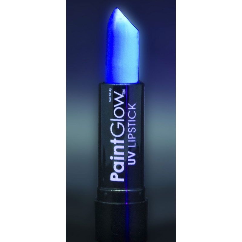 UV glow effect lipstick blue
