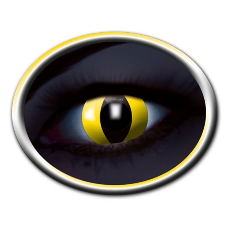 Yellow UV cat contact lens