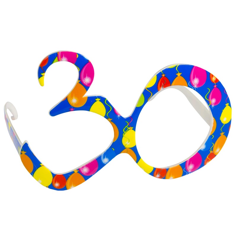 30th birthday party glasses blue