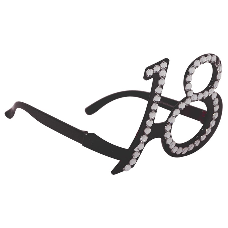 Birthday glasses Diamonds 18 black