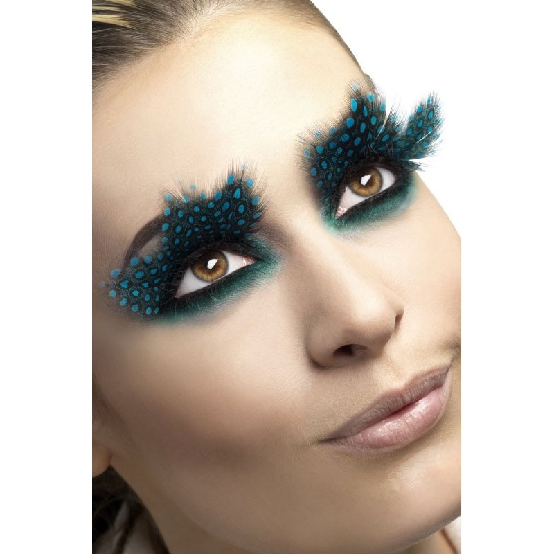 Blue peacock feather eyelashes