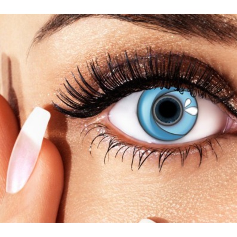 Blue retro annual contact lens