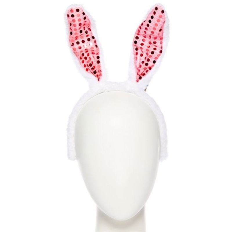 Fluffy sequin rabbit ears headband