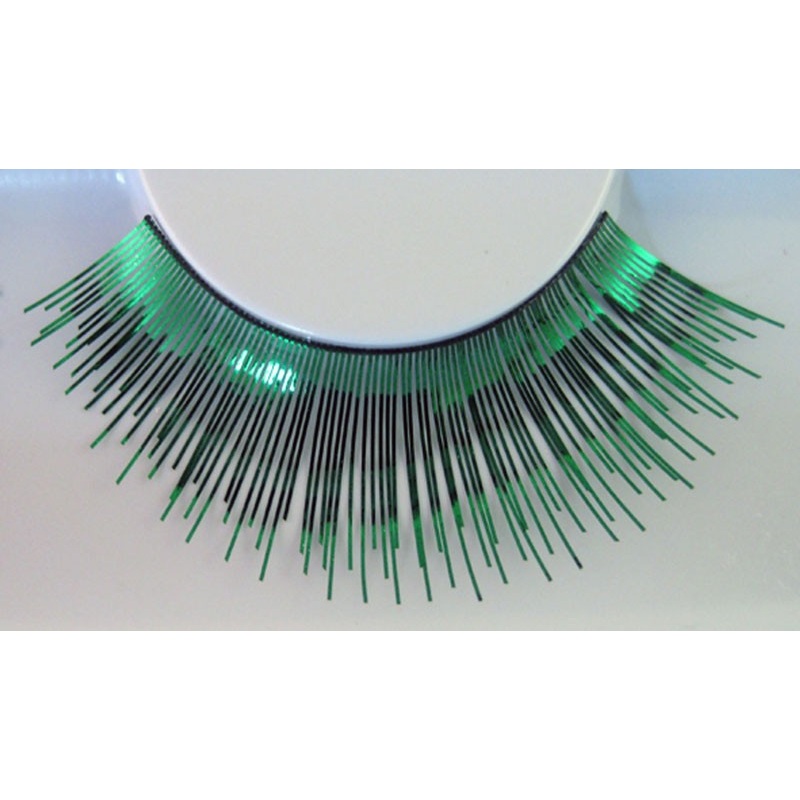 Green glamor metallic eyelashes