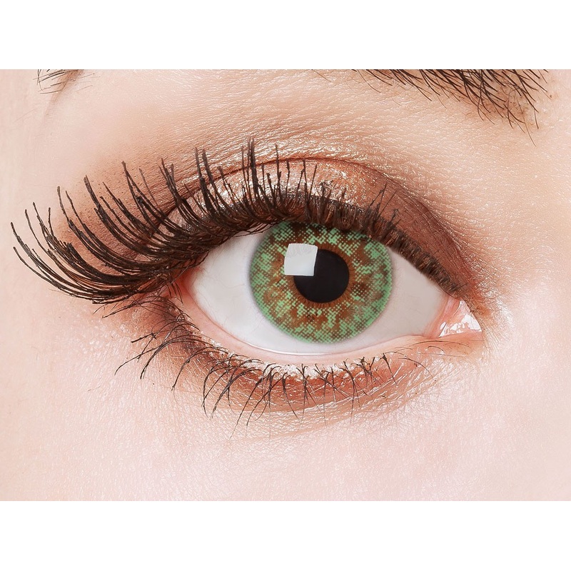 Green glitter contact lens