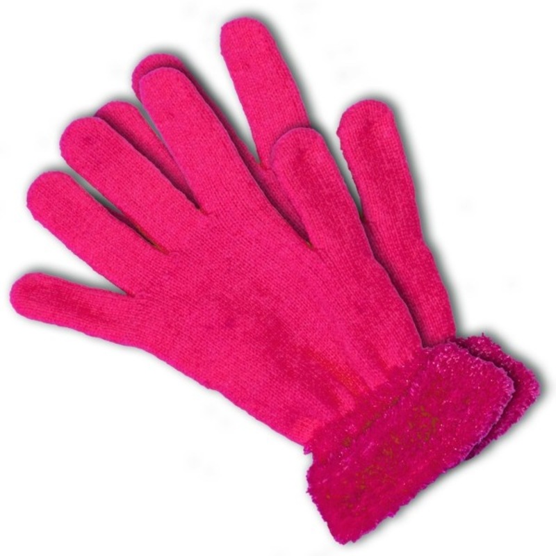 Neon pink UV gloves