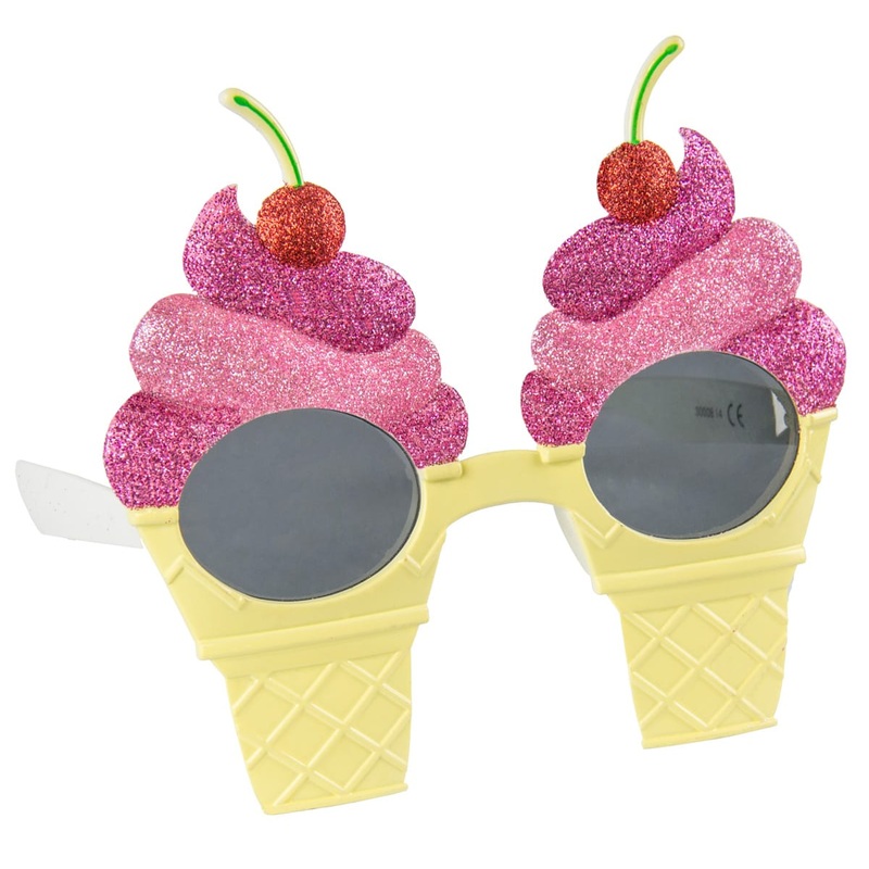 Party glasses glitter soft ice cream