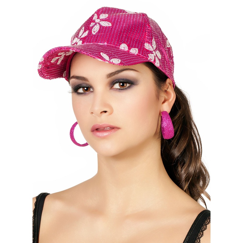 Pink Celina sequin cap