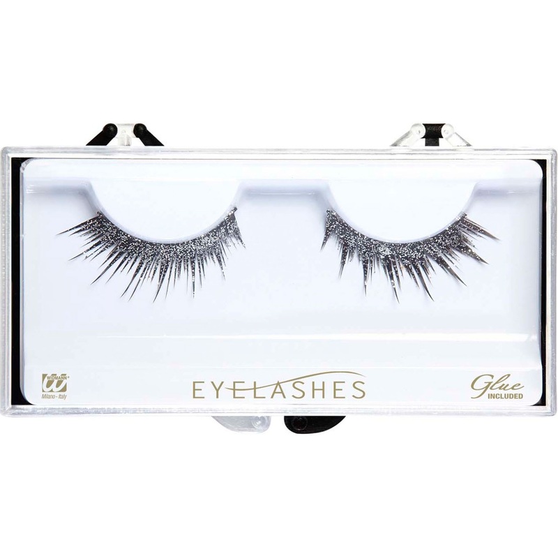 Pointed black glitter eyelashes