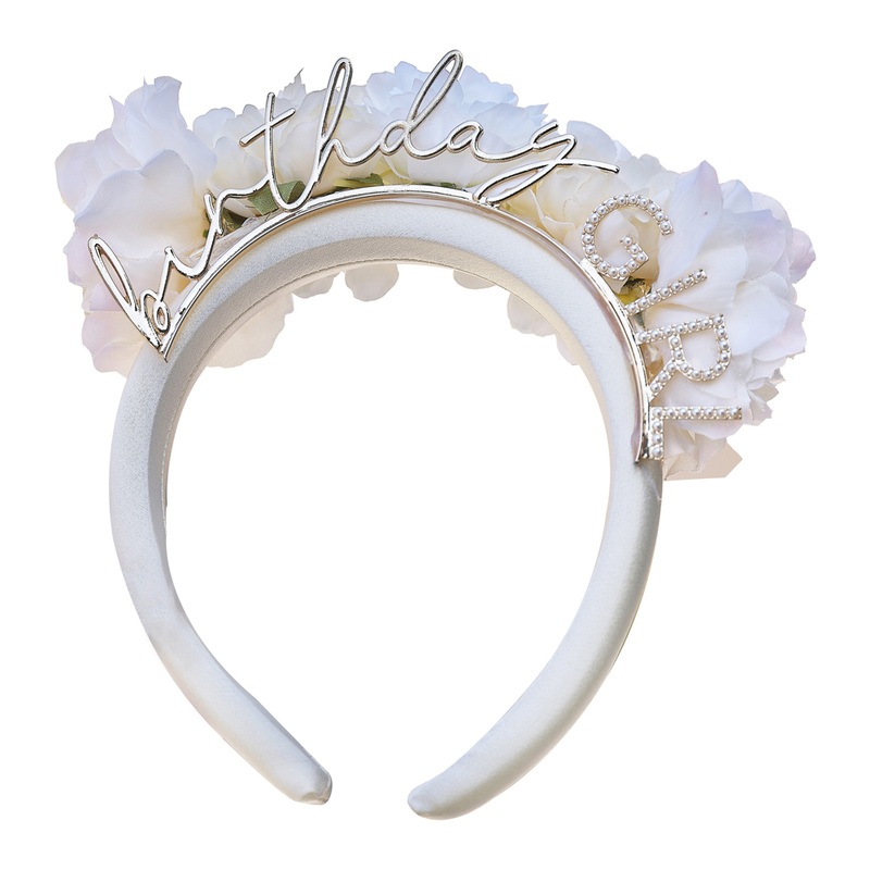Sea of Flowers Headband Birthday Girl