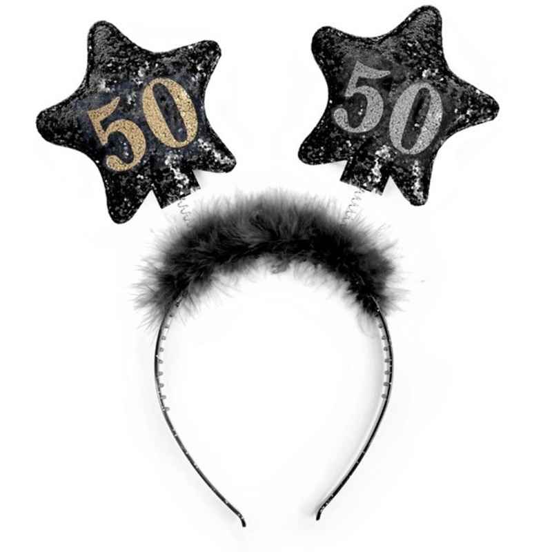 Shiny 50th Birthday headband 13cm
