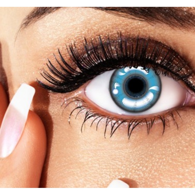 Sky blue annual contact lenses