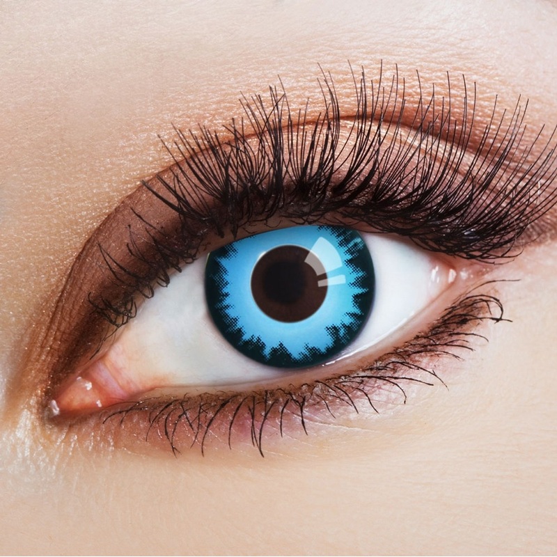 Sky blue contact lens