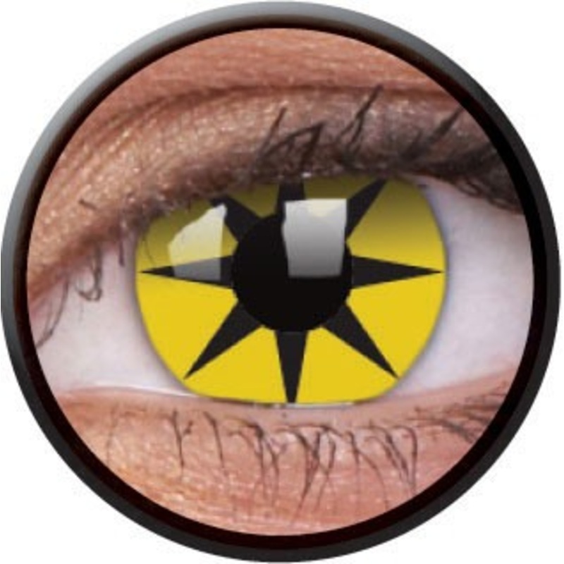 Yellow star eye contact lenses