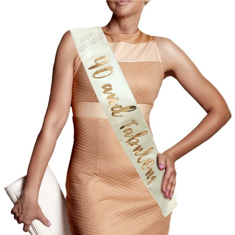 40th birthday sash rose gold