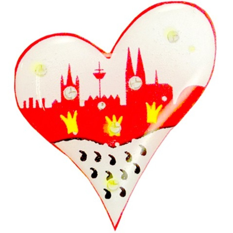 Cologne Skyline Flashing heart pin