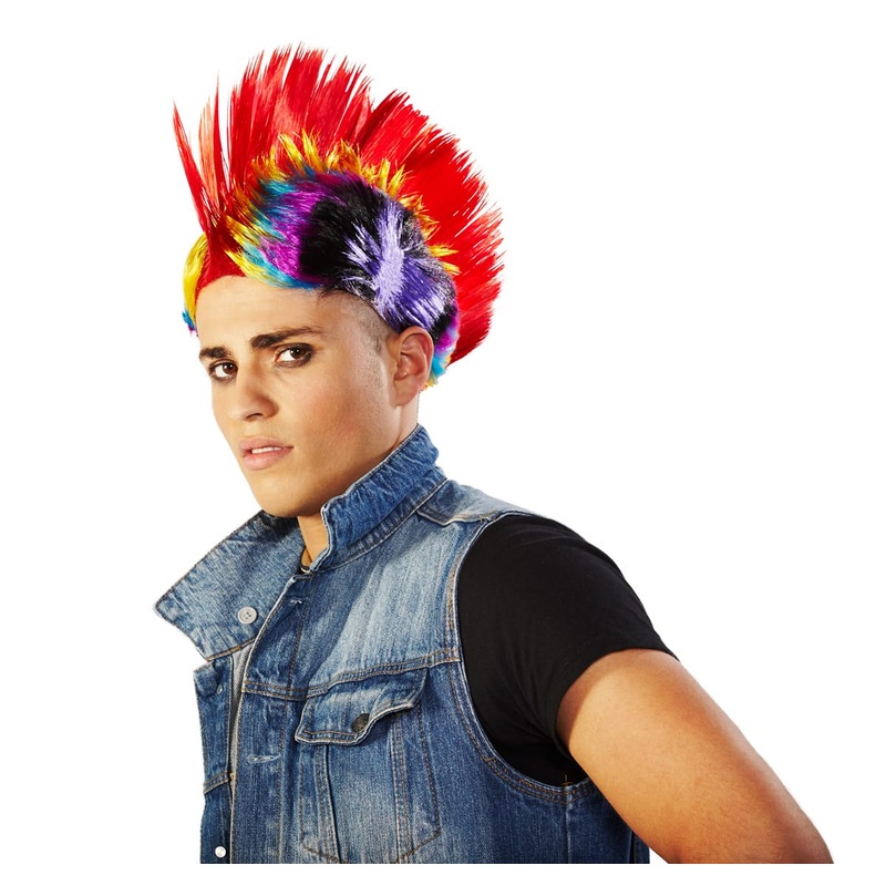 Colorful mohawk wig