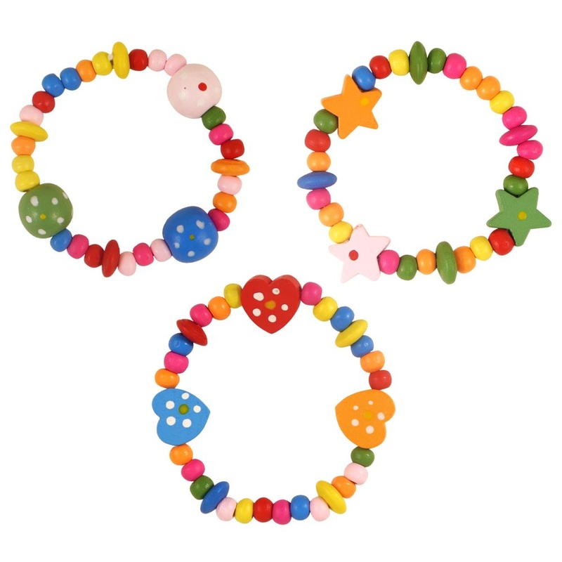 Colorful wooden bead bracelet