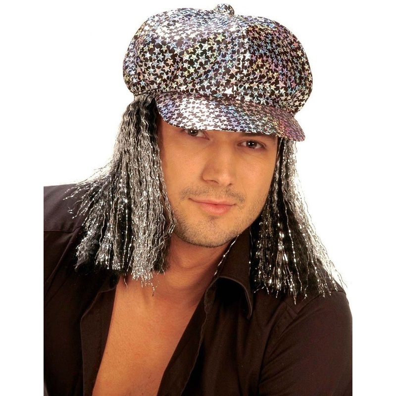 Cool party hat with tinsel wig