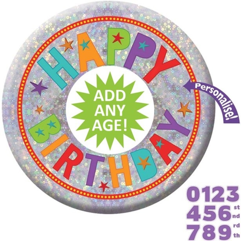 Customizable birthday button 15cm