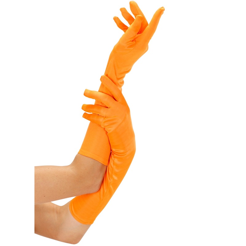 Elegant neon orange gloves