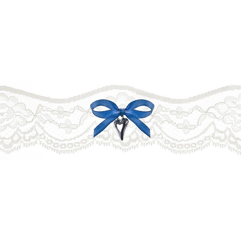 Garter lace blue bow