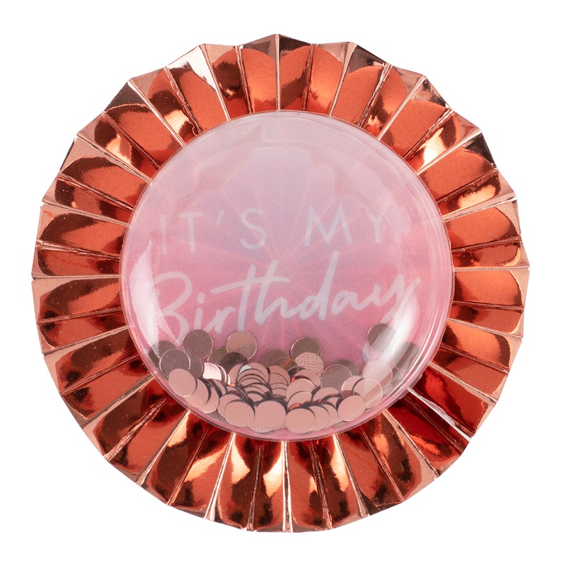 My Birthday rose gold brooch