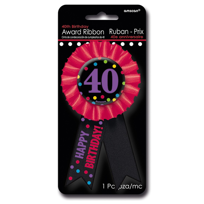Noble lapel pin Celebration 40th birthday with colorful dots