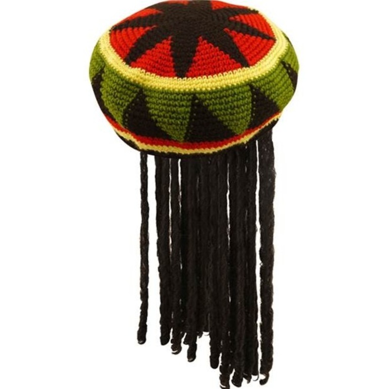 Rasta man hat with dreadlocks