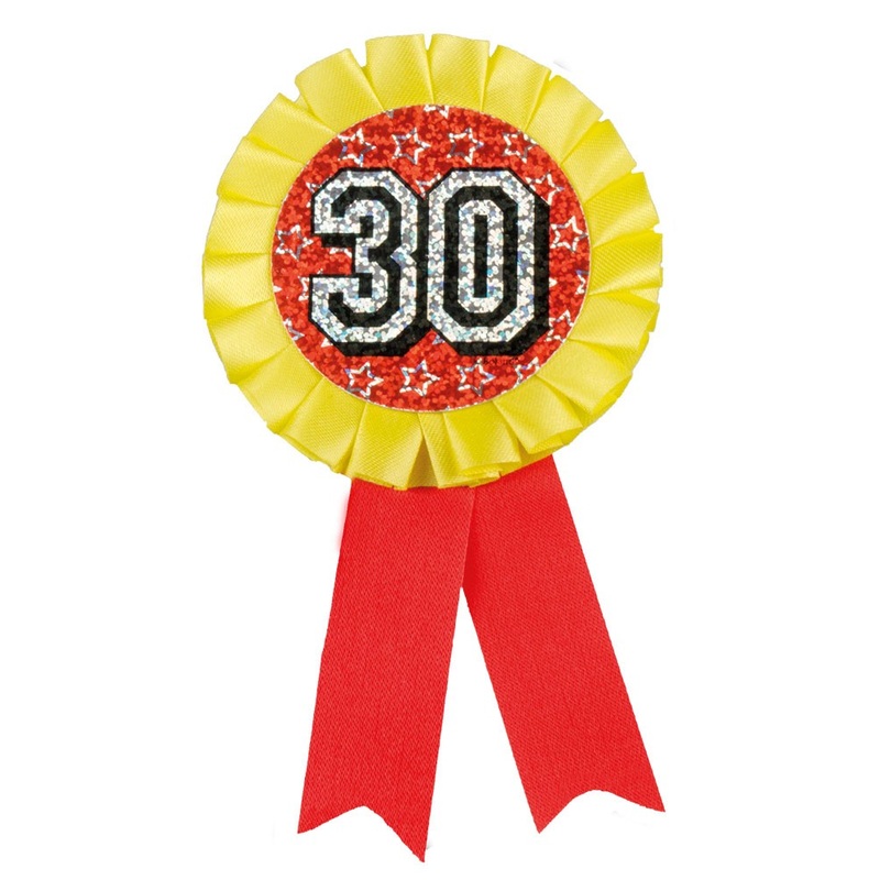 Ribbon rosette 30 red-yellow