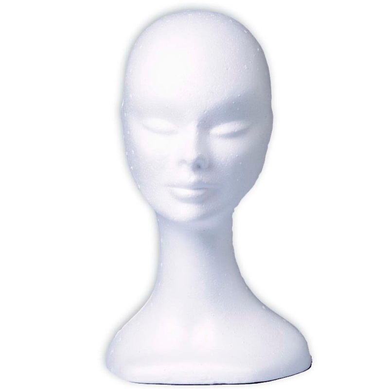 Wig head in white